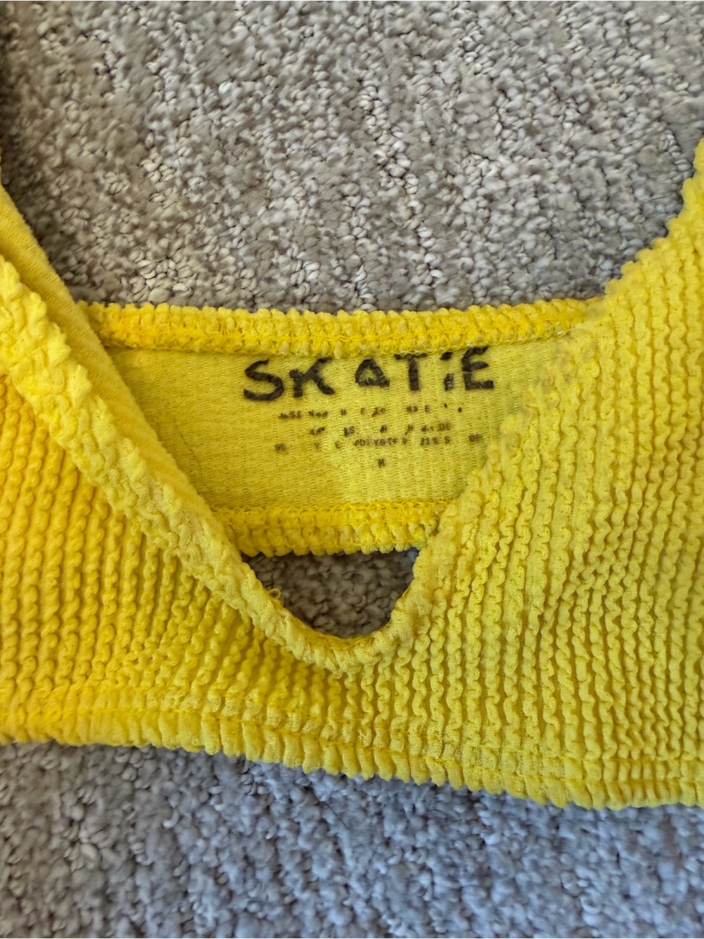 Skatie Bright Yellow Ribbed Bikini Set - Picture 2 of 3